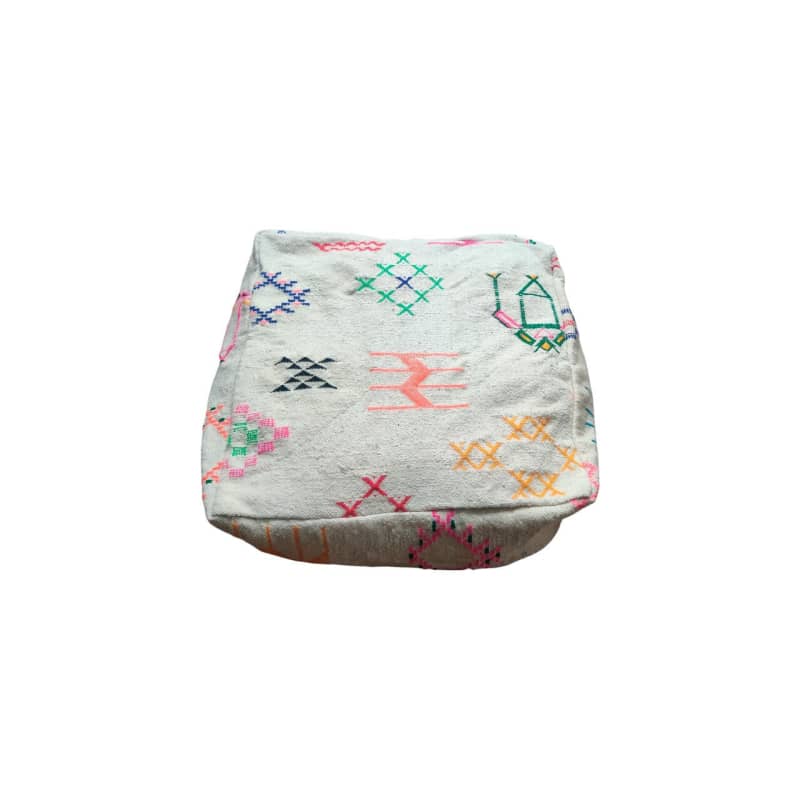 Pouf Kilim Marocain coloré | MAZIR Décoration