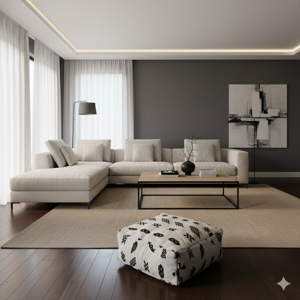 Pouf Kilim motif tribal