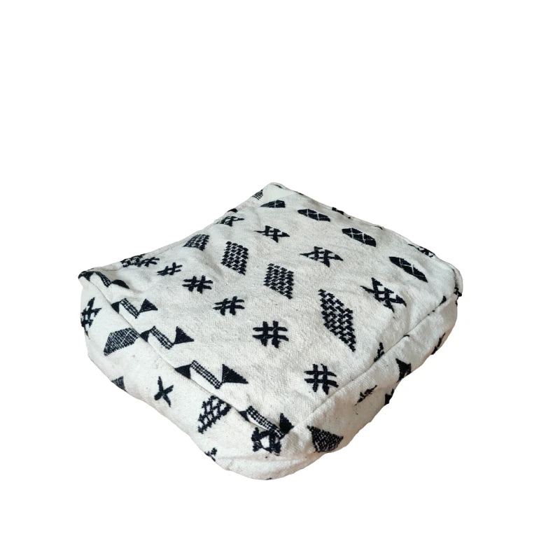 Pouf Kilim motif tribal - MAZIR Décoration