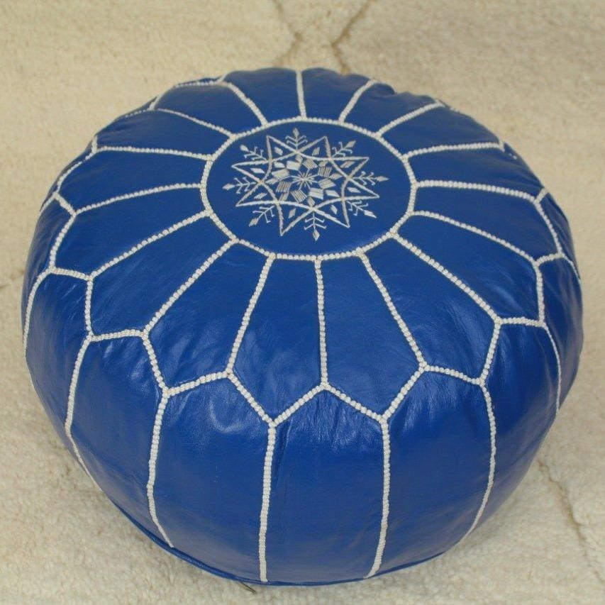 pouf marocain bleu