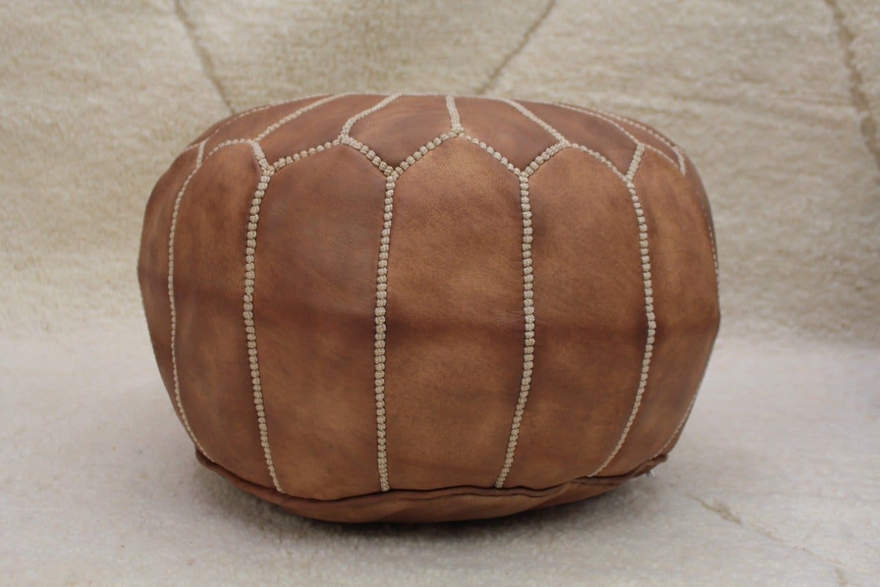 pouf en cuir marocain