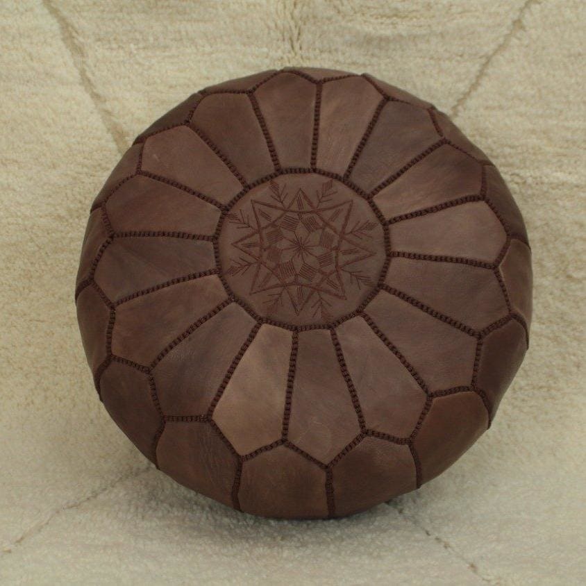 pouf cuir marocain