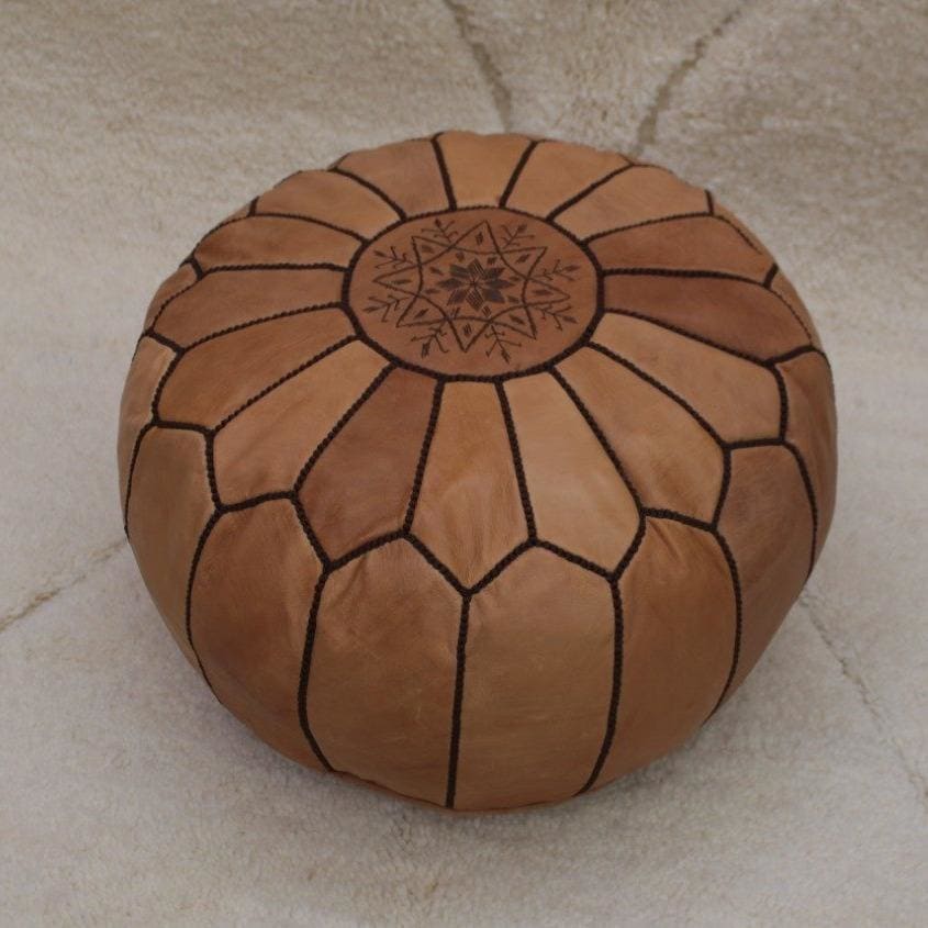 pouf marocain marron