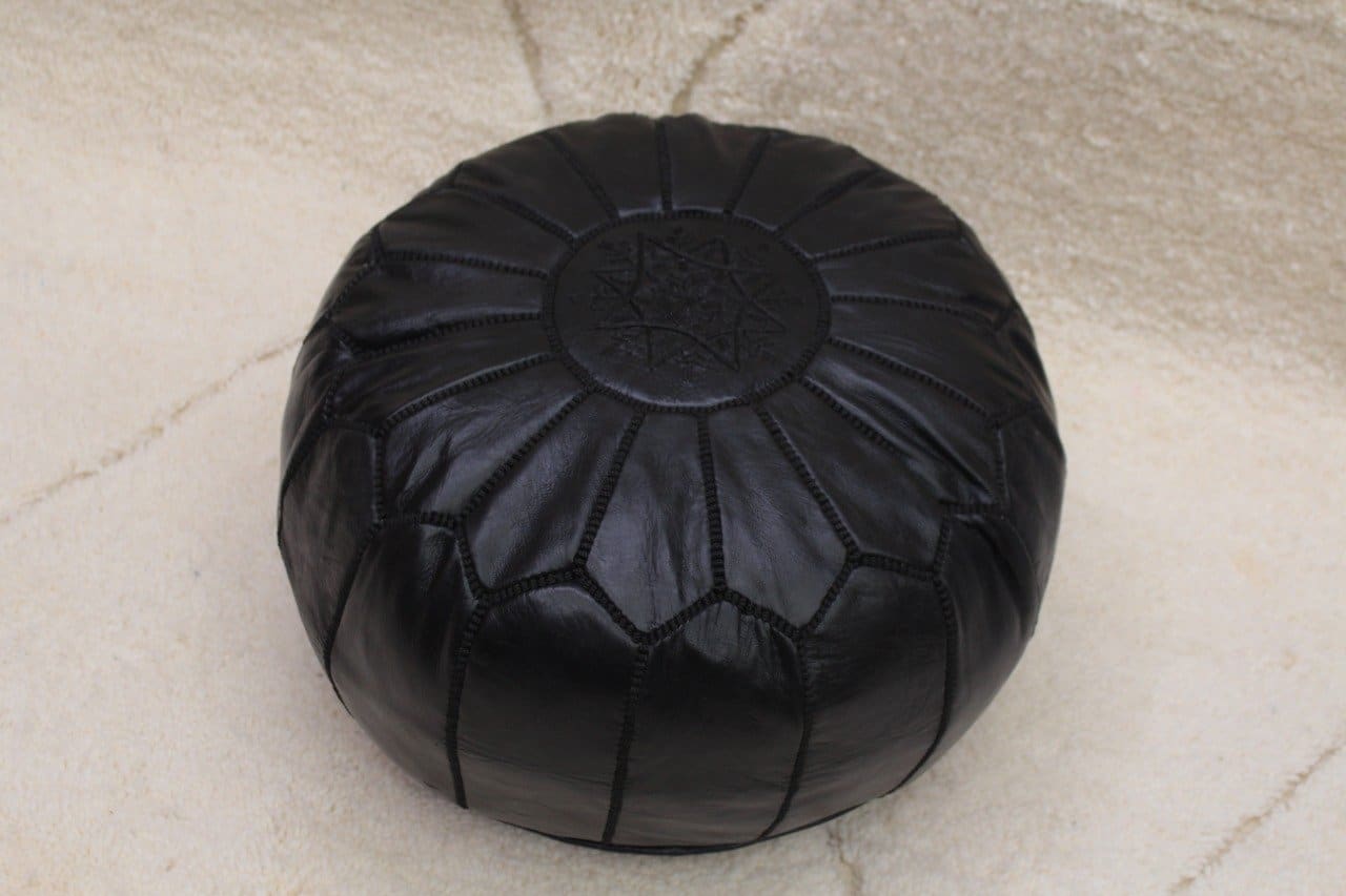 pouf marocain noir