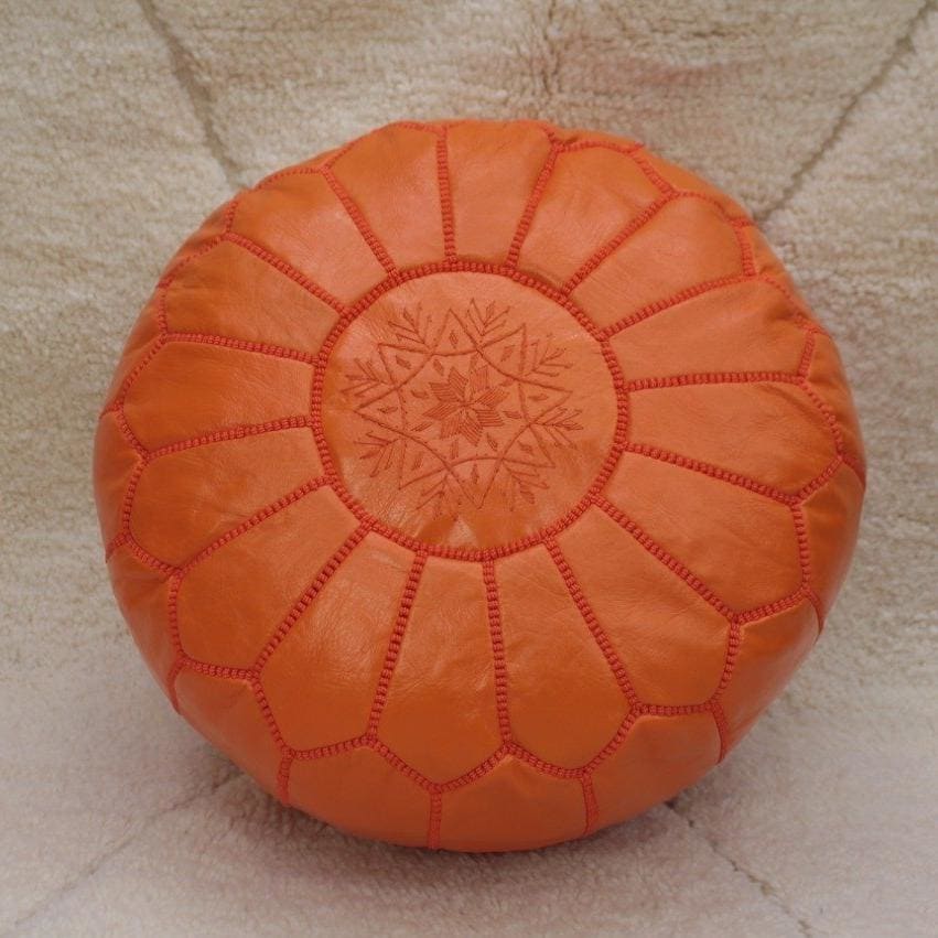 pouf marocain orange