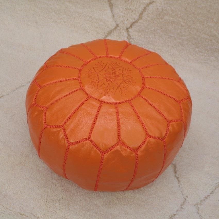 Pouf en cuir marocain