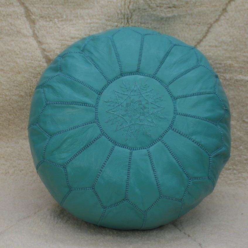 pouf marocain turquoise