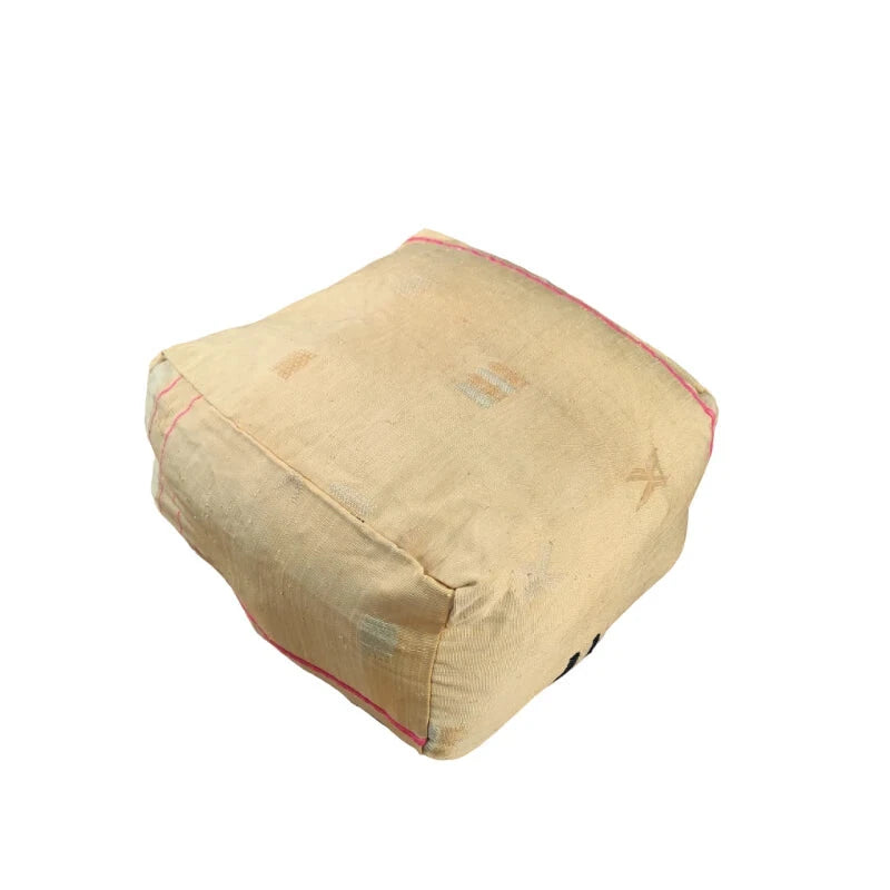 Pouf Sabra jaune berbère - MAZIR Décoration
