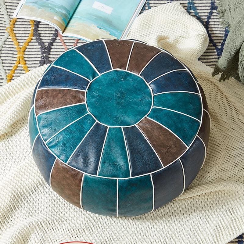 pouf marocain bleu