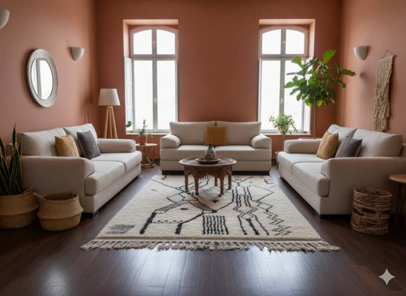 Tapis Azilal <br> Symboles Berbères <br> 130x235 cm