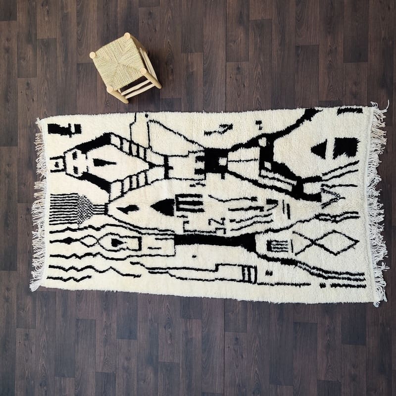 tapis berbere noir et blanc