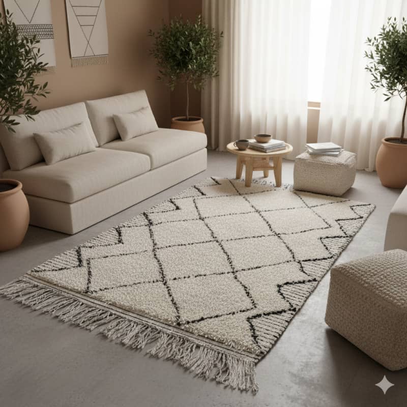 Tapis Beni Ouarain finition Zanafi