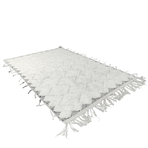 Tapis Beni Ouarain ZigZag blanc - Tapis