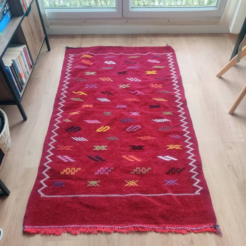 Tapis berbère artisanat rouge | MAZIR