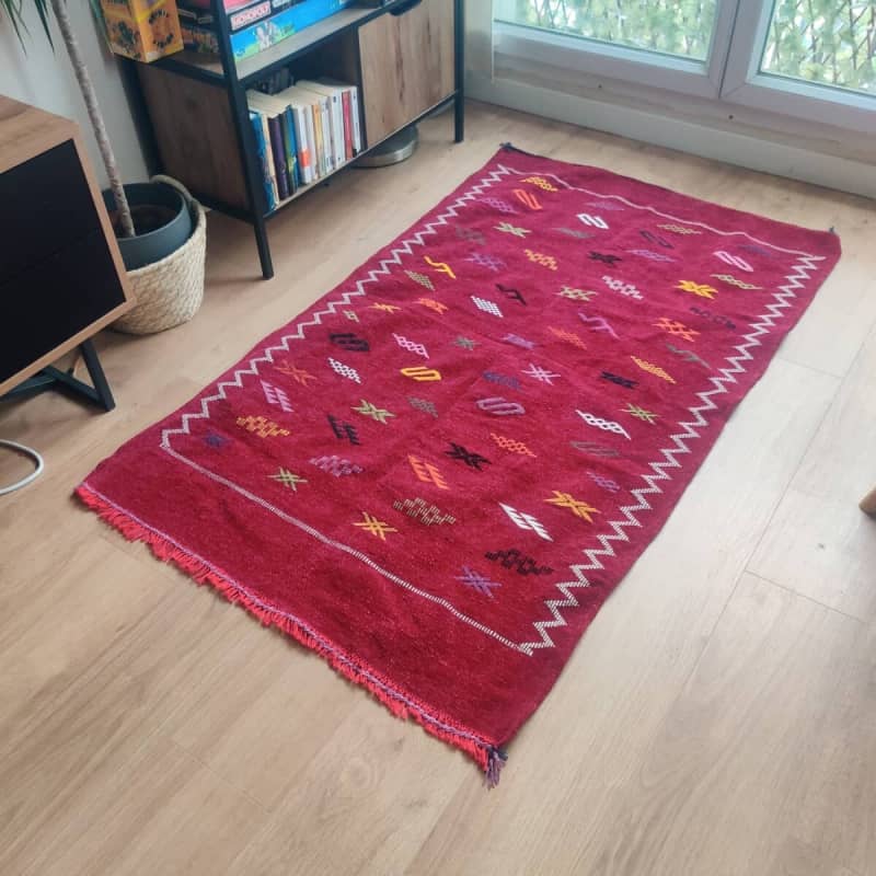 Tapis berbère artisanat rouge | MAZIR