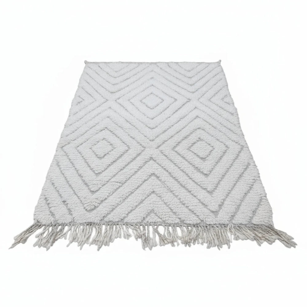 Petit tapis berbère à losanges blancs