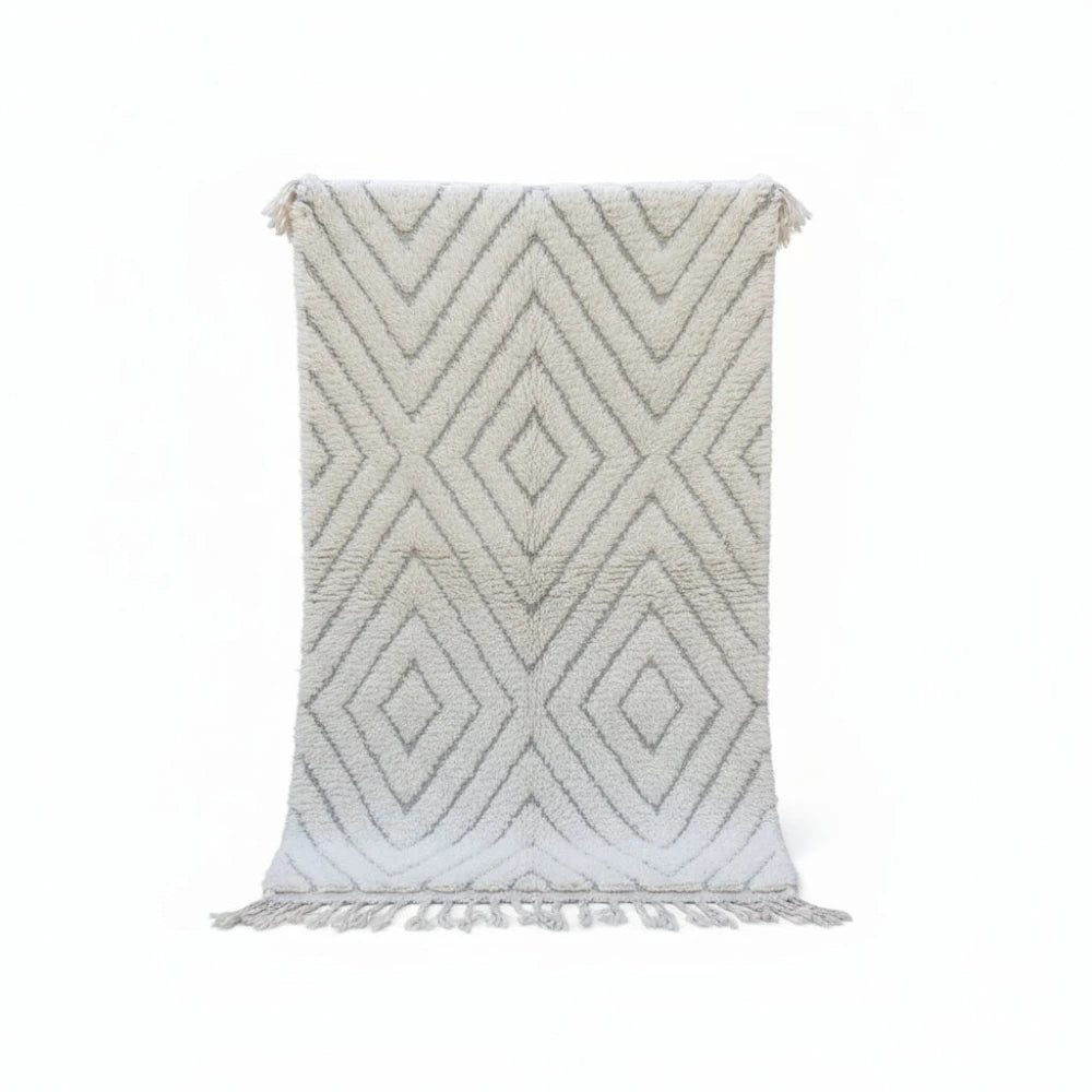Petit tapis berbère à losanges blancs