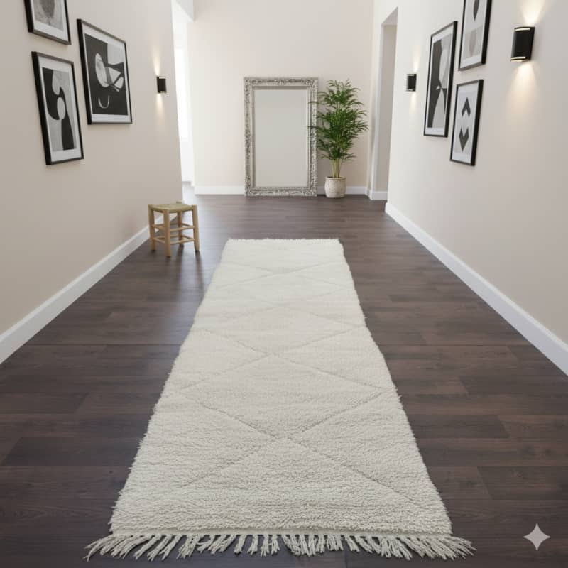 Tapis Berbère Couloir Losanges creux <br> 85x295 cm