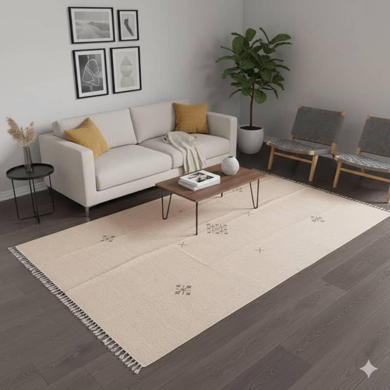 Tapis berbère en coton Beige <br> 130x220 cm