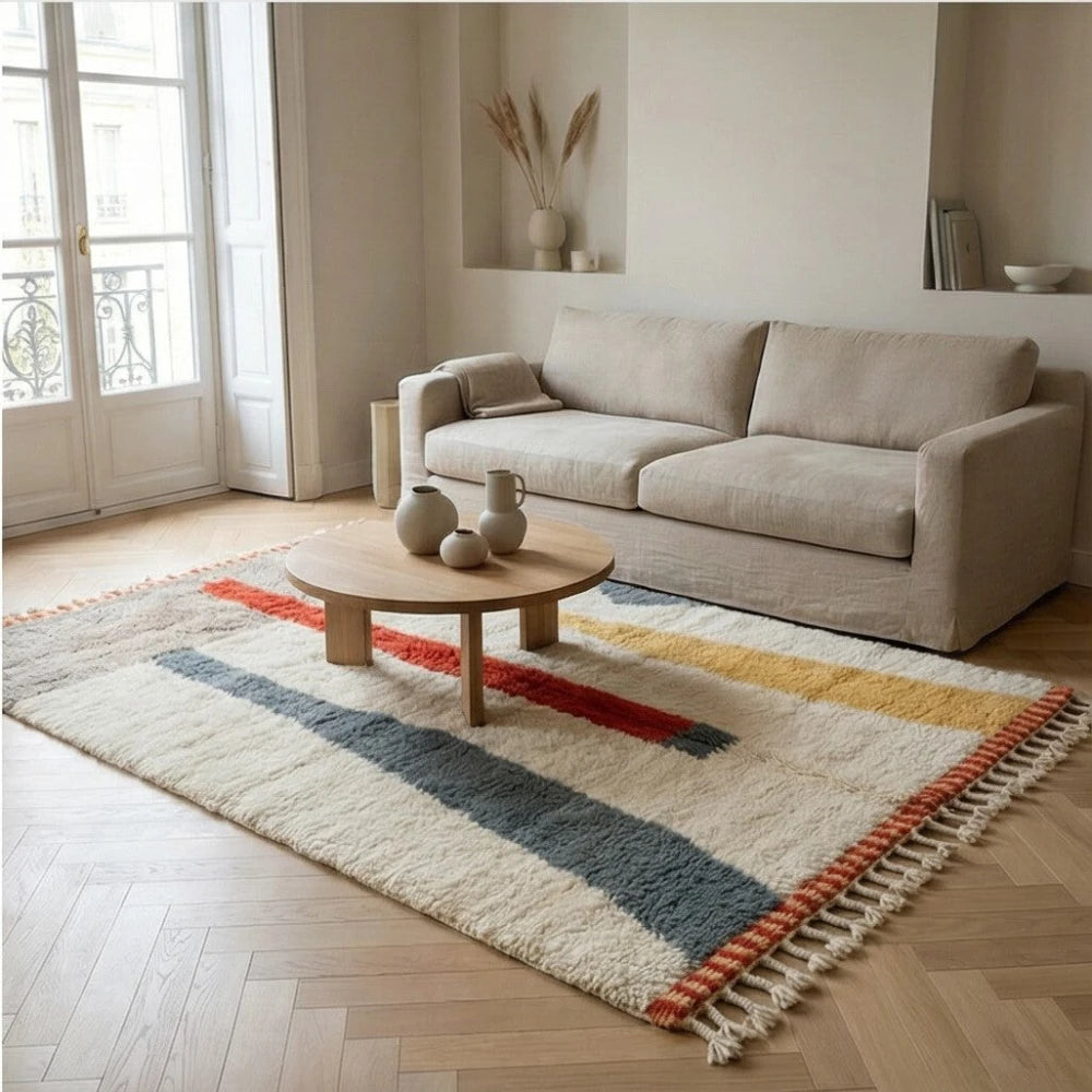 Tapis berbère en laine coloré moderne