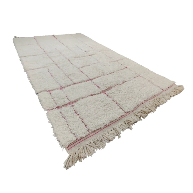 tapis marocain blanc et rose