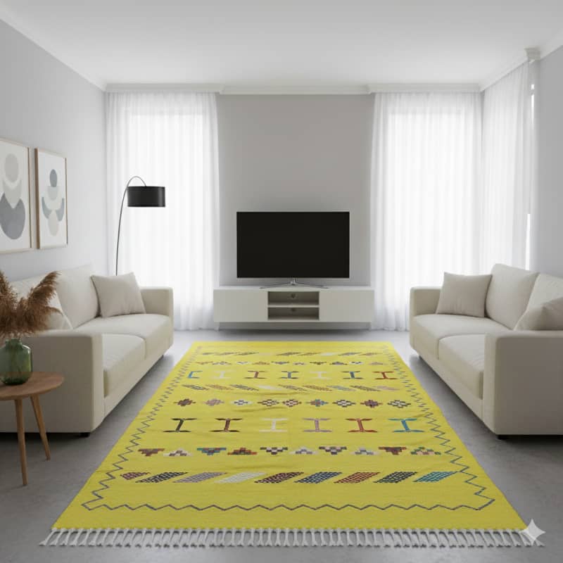 Tapis Berbere Jaune Ethnique <br> 140x240 cm