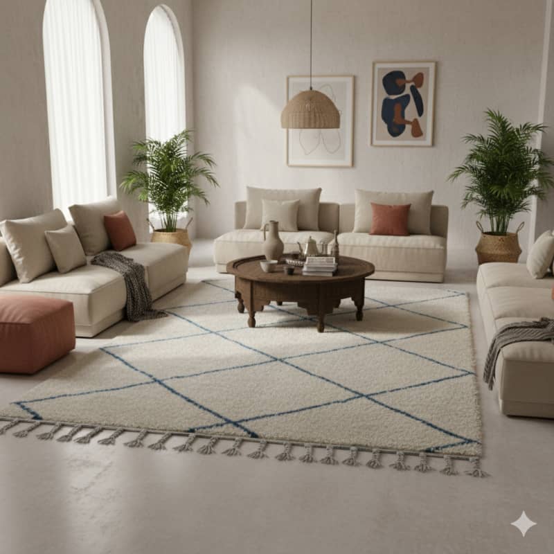 Tapis Berbère Losange Bleu <br> 165x240 cm