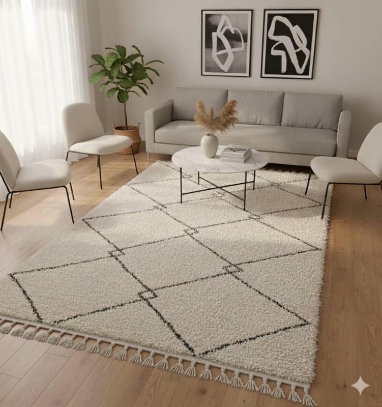 Tapis Berbère Losange Noir 155x235 cm