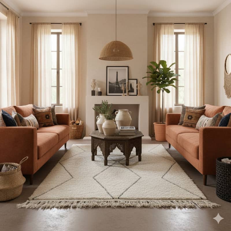 Tapis Berbère Motifs Gravés <br> 160x240 cm