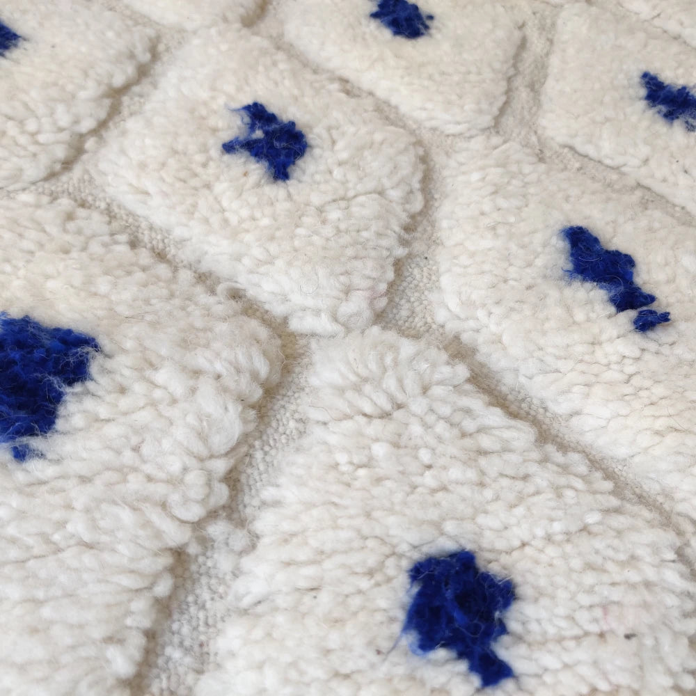 Tapis berbère pois bleu - MAZIR Décoration