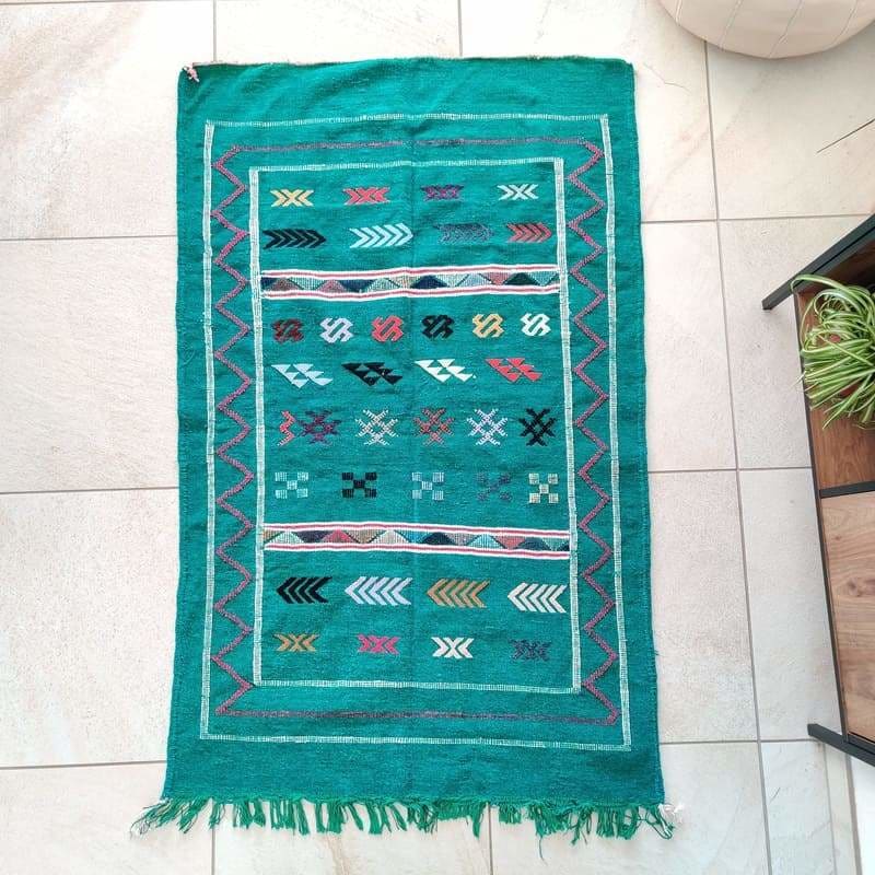 Tapis Berbère Vert Bohème 95x150 cm - Tapis