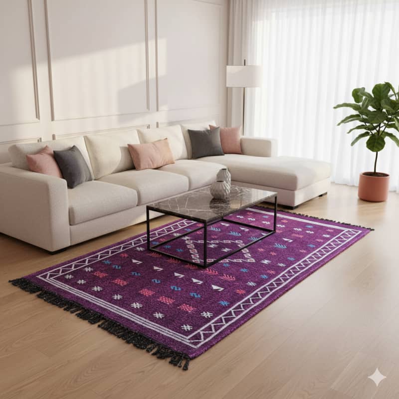Tapis Berbère Violet ethnique <br> 103x192 cm