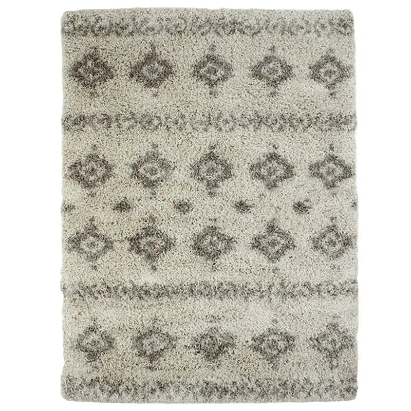 Tapis Tribal poils longs beige style berbère