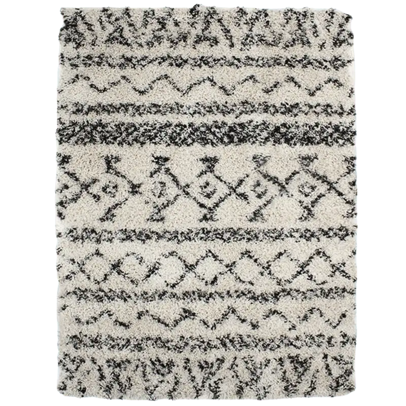 Superbe Tapis Tribal poils longs écru