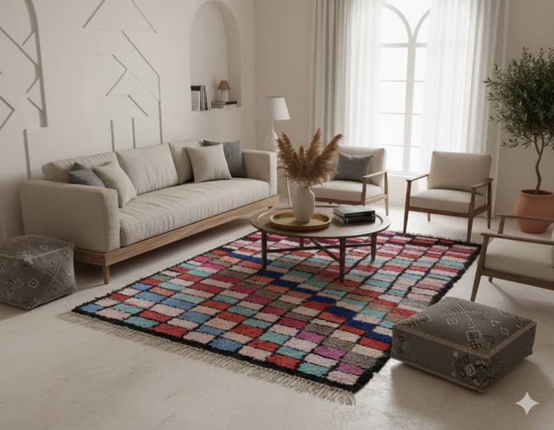 Tapis Boucherouite Multicolore <br> 165x265 cm