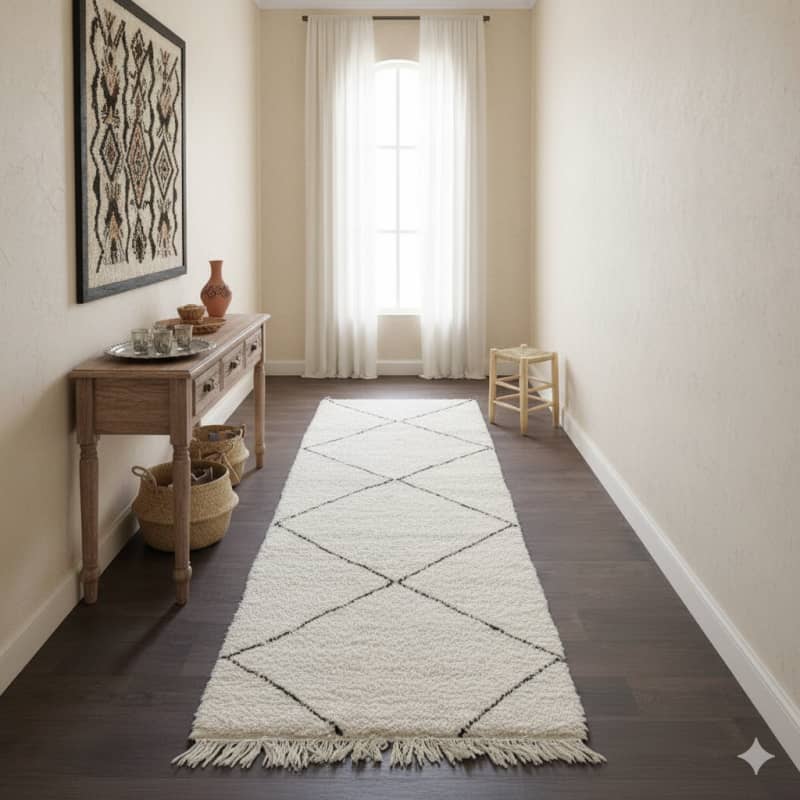 Tapis couloir Berbère <br> Beni Ouarain <br> 100x275 cm