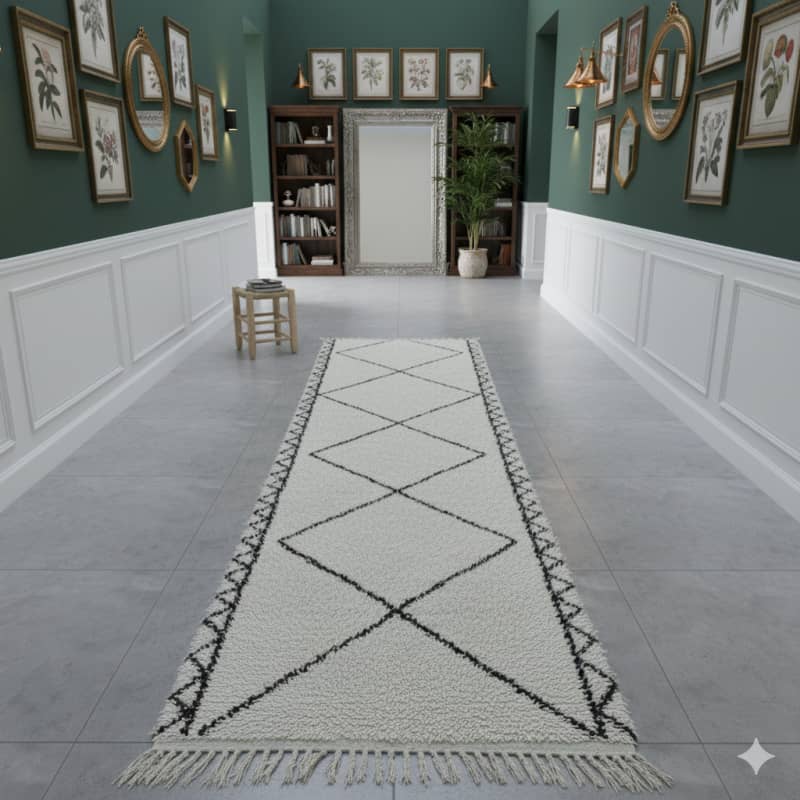 Tapis de couloir Berbère <br> Beni Ouarain <br> 80x310 cm