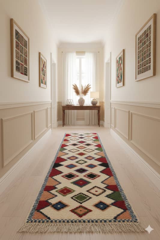 Tapis de Couloir Berbère <br> Multicolore <br> 85x300 cm