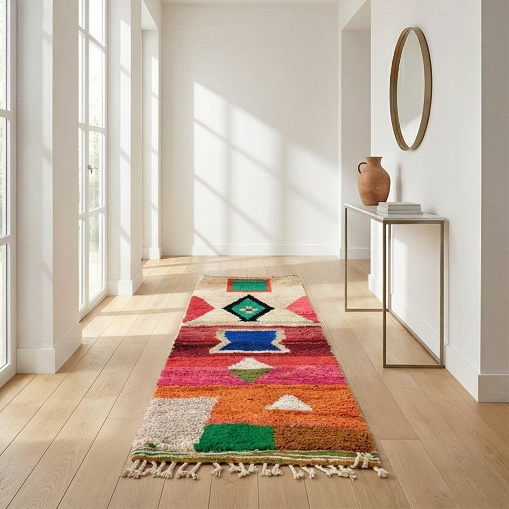 Tapis de couloir berbère coloré