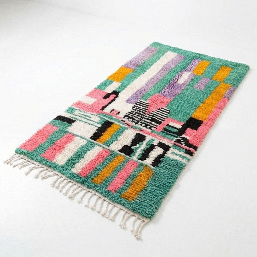 Tapis de couloir Boujad vert 100x275 cm