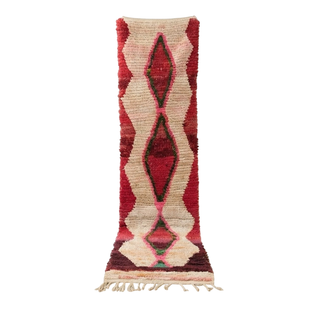 Tapis couloir berbère rouge et beige