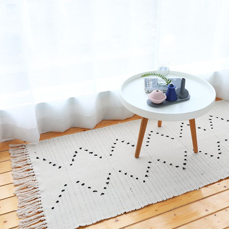 Tapis Inspiration berbère <br> nordique blanc - MAZIR