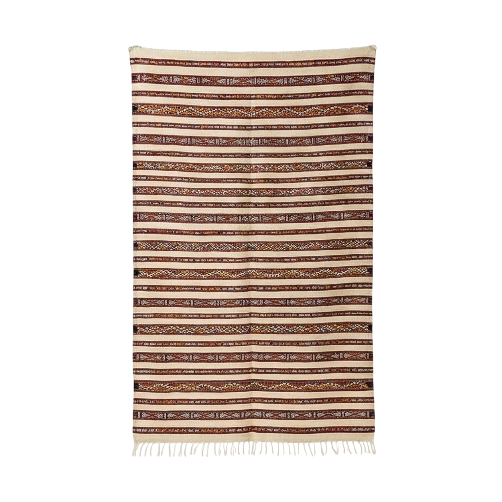 Tapis marocain Kilim motifs bohème 95x170 cm