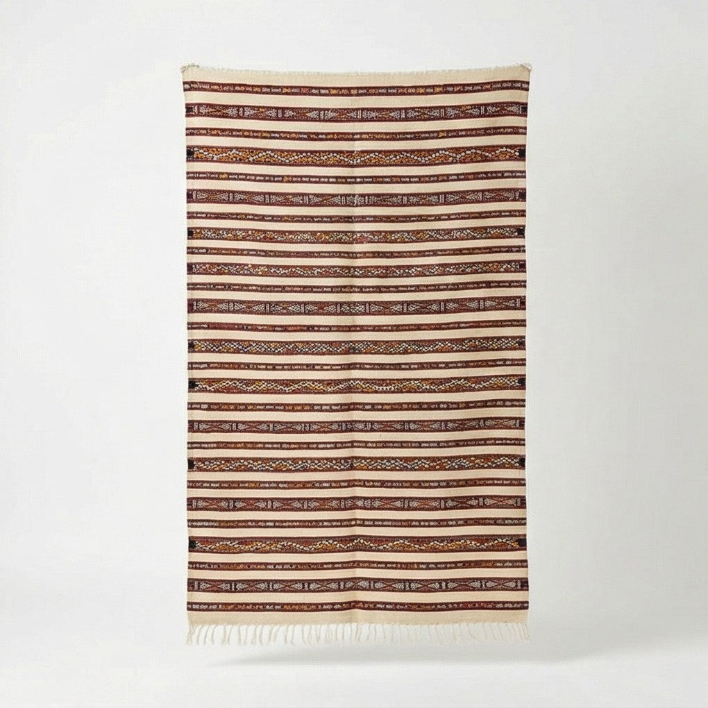 Tapis marocain Kilim motifs bohème 95x170 cm
