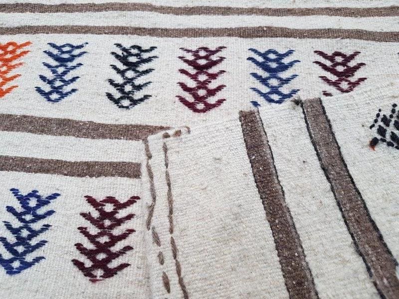 Tapis Kilim Blanc fait main en Turquie | MAZIR