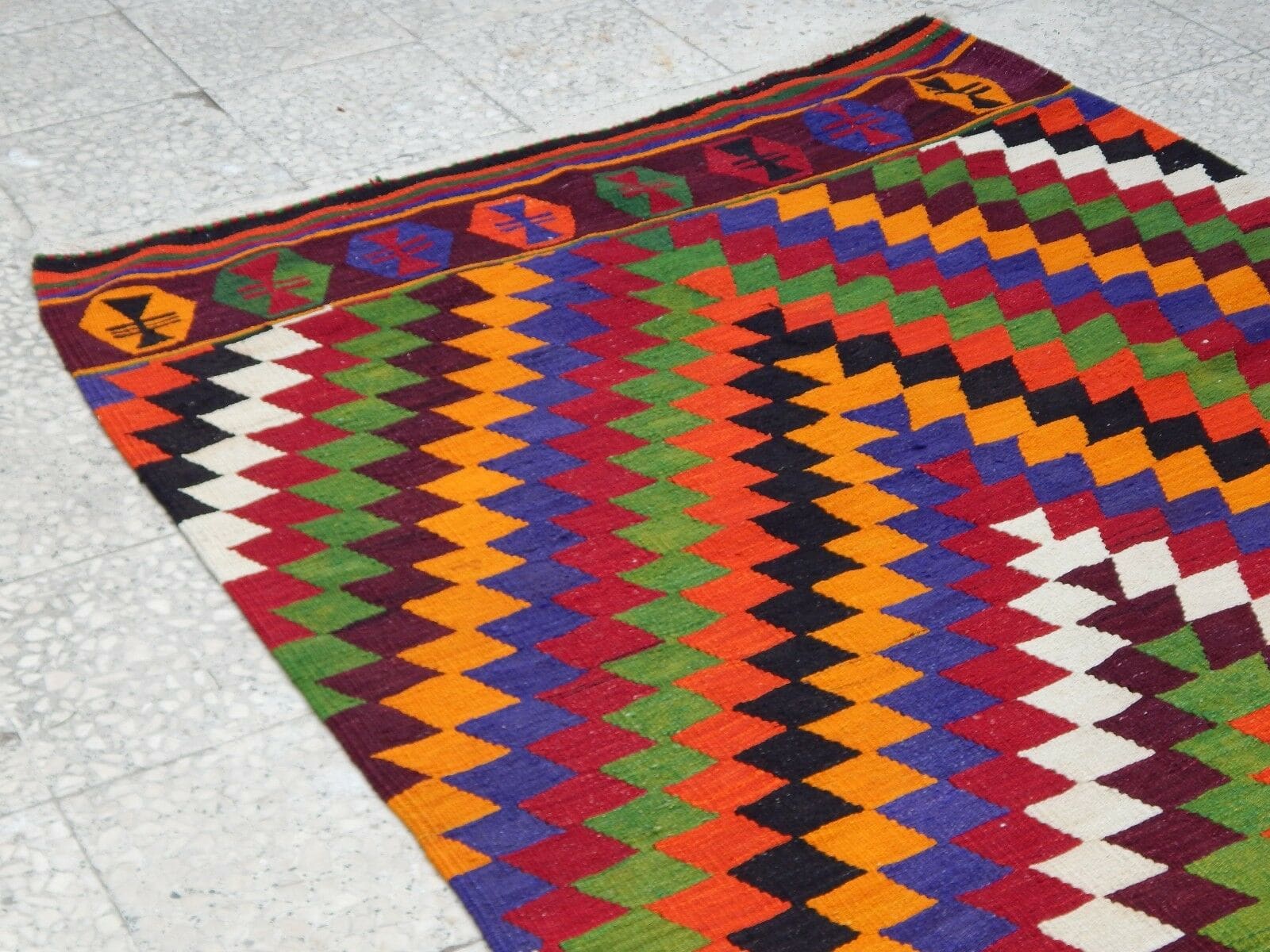 Tapis Kilim Coloré 120x365 cm | MAZIR