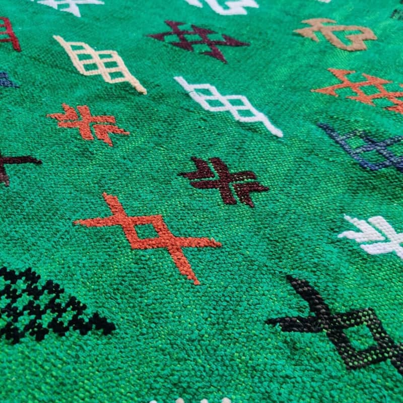 Tapis Kilim Vert Berbère | MAZIR