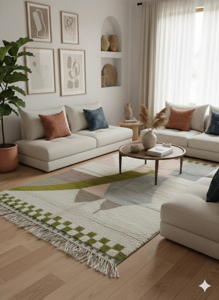 Tapis marocain ton vert Azilal