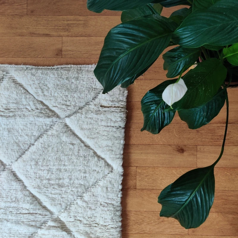 Tapis Berbère Losanges Blancs dans un Décor Intérieur