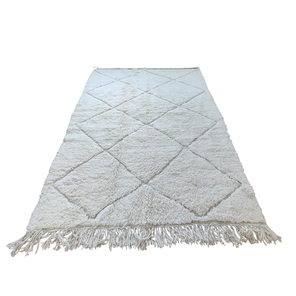 Tapis Marocain Blanc en Laine 150x250 cm